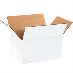 11 1/4 x 8 3/4 x 6" White Corrugated Boxes