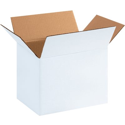 11 1/4 x 8 3/4 x 8" White Corrugated Boxes