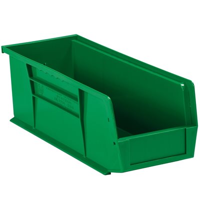 10 7/8 x 4 1/8 x 4" Green Plastic Stack & Hang Bin Boxes
