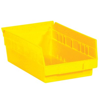 11 5/8 x 6 5/8 x 4" Yellow Plastic Shelf Bin Boxes