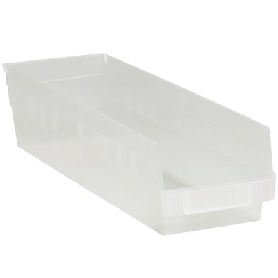 17 7/8 x 4 1/8 x 4" Clear Plastic Shelf Bin Boxes