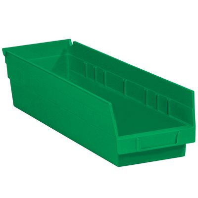 17 7/8 x 4 1/8 x 4" Green Plastic Shelf Bin Boxes
