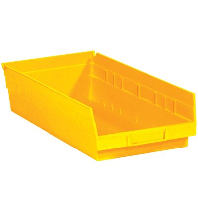 17 7/8 x 8 3/8 x 4" Yellow Plastic Shelf Bin Boxes