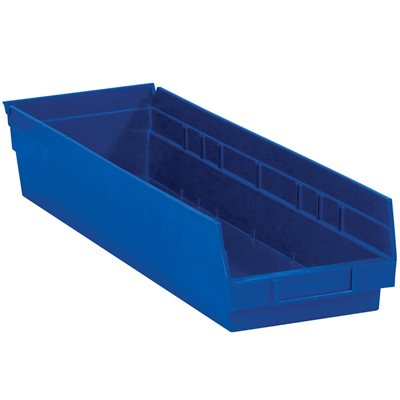 23 5/8 x 6 5/8 x 4" Blue Plastic Shelf Bin Boxes
