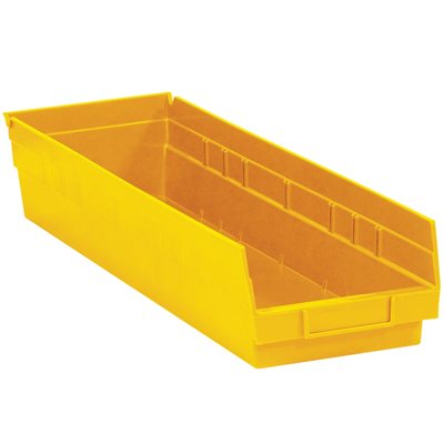 23 5/8 x 6 5/8 x 4" Yellow Plastic Shelf Bin Boxes