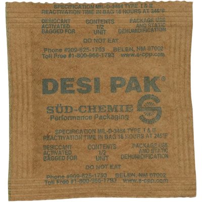 3 x 3 x 1/4" Kraft Clay Desiccant Bags - 5 Gallon Pail