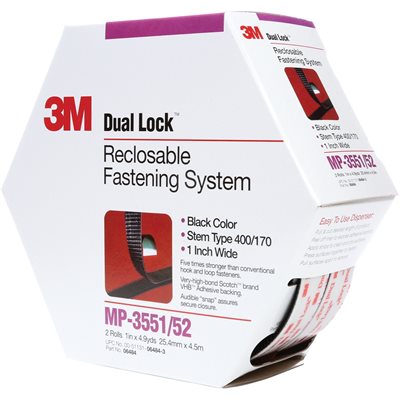 1" x 15' Black 3M MP3551/52 Dual Lock™ Mini-Pack Fasteners
