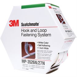 1" x 15' White 3M MP3526N/MP3527N Scotchmate™ Combo Pack Fasteners