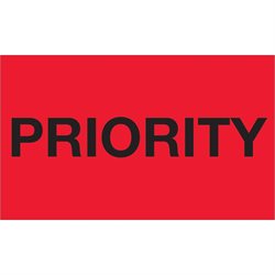 3 x 5" - "Priority" (Fluorescent Red) Labels