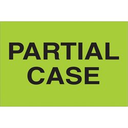 2 x 3" - "Partial Case" (Fluorescent Green) Labels