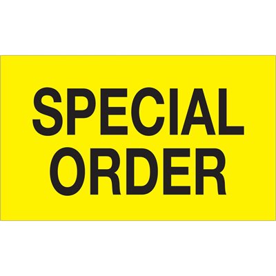 3 x 5" - "Special Order" (Fluorescent Yellow) Labels