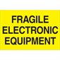 2 x 3" - "Fragile - Electronic Equipment" (Fluorescent Yellow) Labels