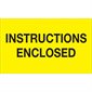 3 x 5" - "Instructions Enclosed" (Fluorescent Yellow) Labels