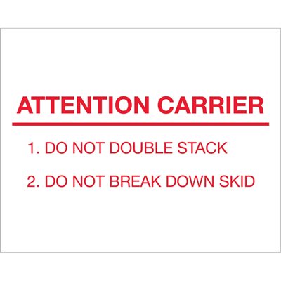 8 x 10" - "Attention Carrier" Labels