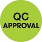 1" Circle - "QC Approval" Fluorescent Green Labels