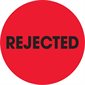 2" Circle - "Rejected" Fluorescent Red Labels