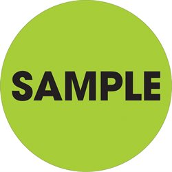 2" Circle - "Sample" Fluorescent Green Labels