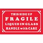 3 x 5" - "Fragile - Liquid in Glass - HWC" Labels