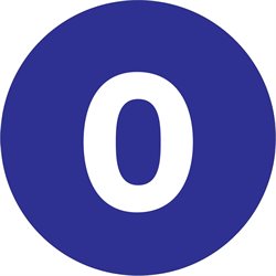 3" Circle - "0" (Dark Blue) Number Labels