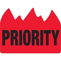 1 1/2 x 2" - "Priority" (Bill of Lading) Flame Labels