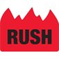 1 1/2 x 2" - "Rush" (Bill of Lading) Flame Labels