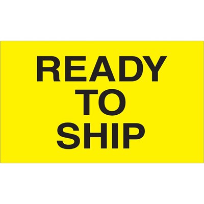 3 x 5" - "Ready to Ship" (Fluorescent Yellow) Labels