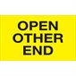 3 x 5" - "Open Other End" (Fluorescent Yellow) Labels