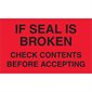 3 x 5" - "Check Contents Before Accepting" (Fluorescent Red) Labels