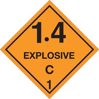 4 x 4" - "Explosive - 1.4C - 1 Labels