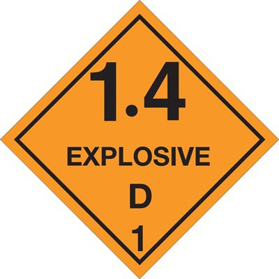 4 x 4" - "Explosive - 1.4D - 1 Labels