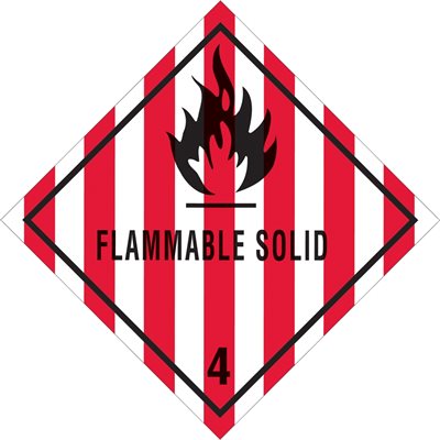 4 x 4" - "Flammable Solid - 4" Labels