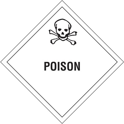 4 x 4" - "Poison" Labels
