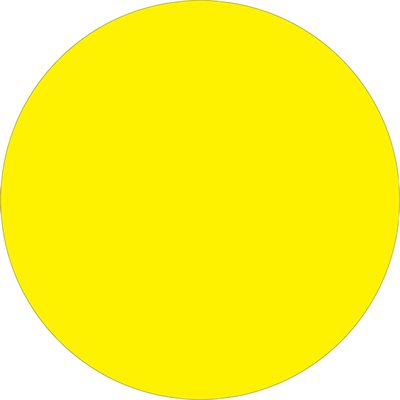 4" Fluorescent Yellow Inventory Circle Labels