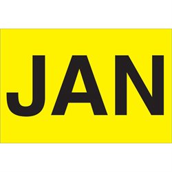 2 x 3" - "JAN" (Fluorescent Yellow) Months of the Year Labels