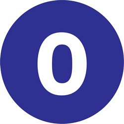 1" Circle - "0" (Dark Blue) Number Labels