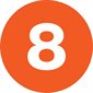 1" Circle - "8" (Orange) Number Labels