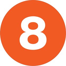 1" Circle - "8" (Orange) Number Labels