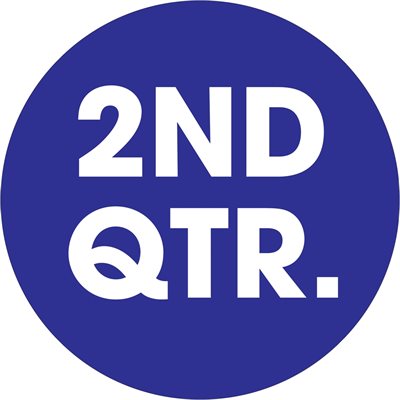 2" Circle - "2ND QTR." (Dark Blue) Quarter Labels