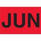 2 x 3" - "JUN" (Fluorescent Red) Months of the Year Labels