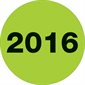2" Circle - "2016" (Fluorescent Green) Year Labels