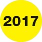 2" Circle - "2017" (Fluorescent Yellow) Year Labels