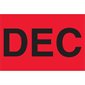 2 x 3" - "DEC" (Fluorescent Red) Months of the Year Labels