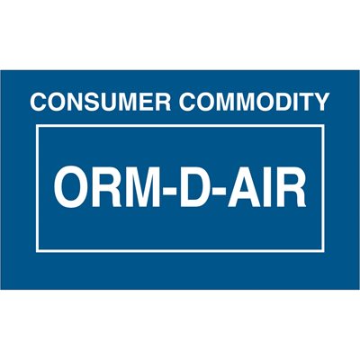 1 3/8 x 2 1/4" - "Consumer Commodity ORM-D-AIR" Labels