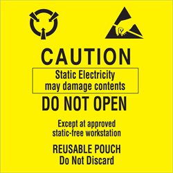 3 x 3" - "Contents Subject to Static Damage" Labels
