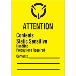 1 3/4 x 2 1/2" - "Contents Static Sensitive" Labels