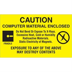 3 x 5" - "Computer Material Enclosed" Labels