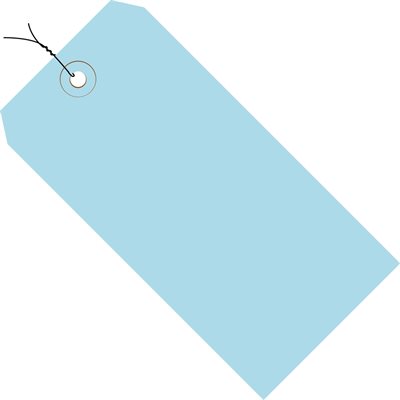 3 3/4 x 1 7/8" Light Blue 13 Pt. Shipping Tags - Pre-Wired