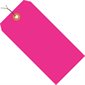 2 3/4 x 1 3/8" Fluorescent Pink 13 Pt. Shipping Tags - Pre-Wired
