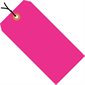 4 1/4 x 2 1/8" Fluorescent Pink 13 Pt. Shipping Tags - Pre-Strung