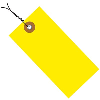 3 1/4 x 1 5/8" Yellow Tyvek® Pre-Wired Shipping Tag